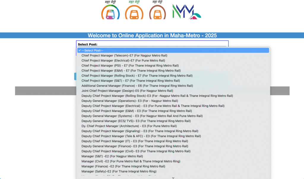 Maha Metro Online Form 2025