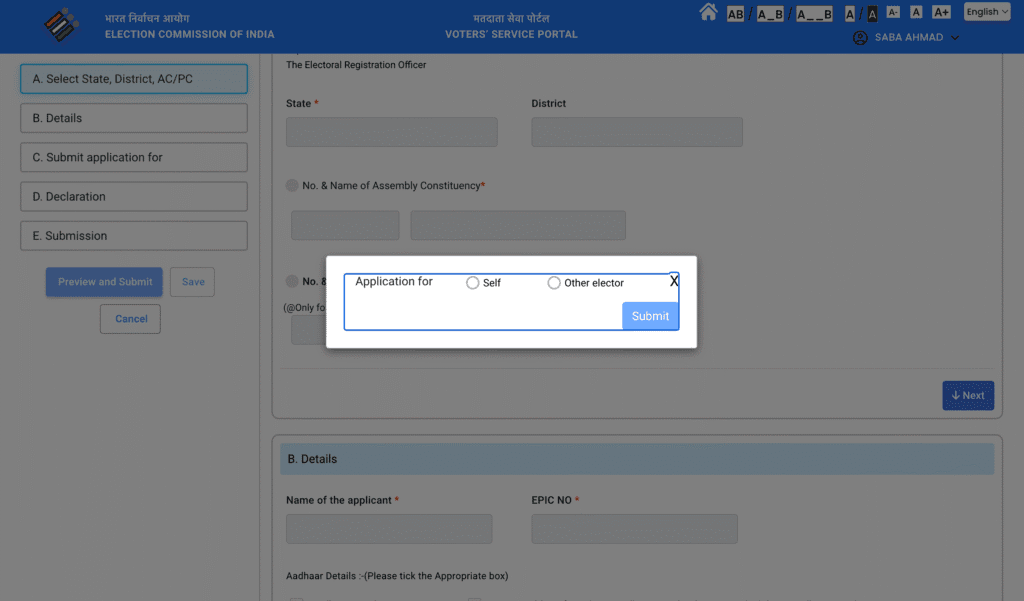 Voter Card Photo Change Online 2025