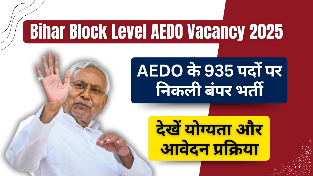 Bihar Block Level AEDO Vacancy 2025