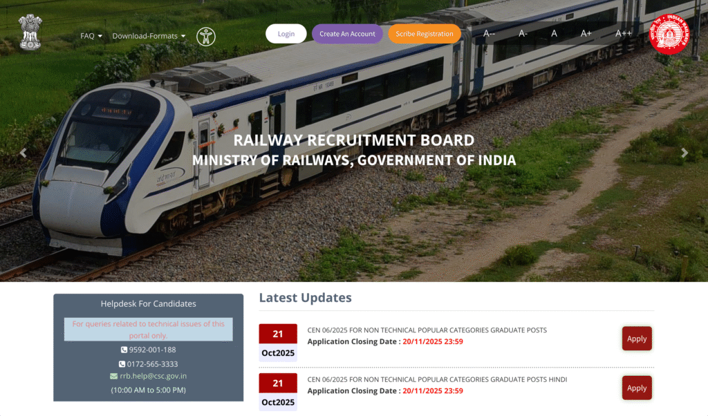 RRB NTPC Graduate Level Recruitment 2025