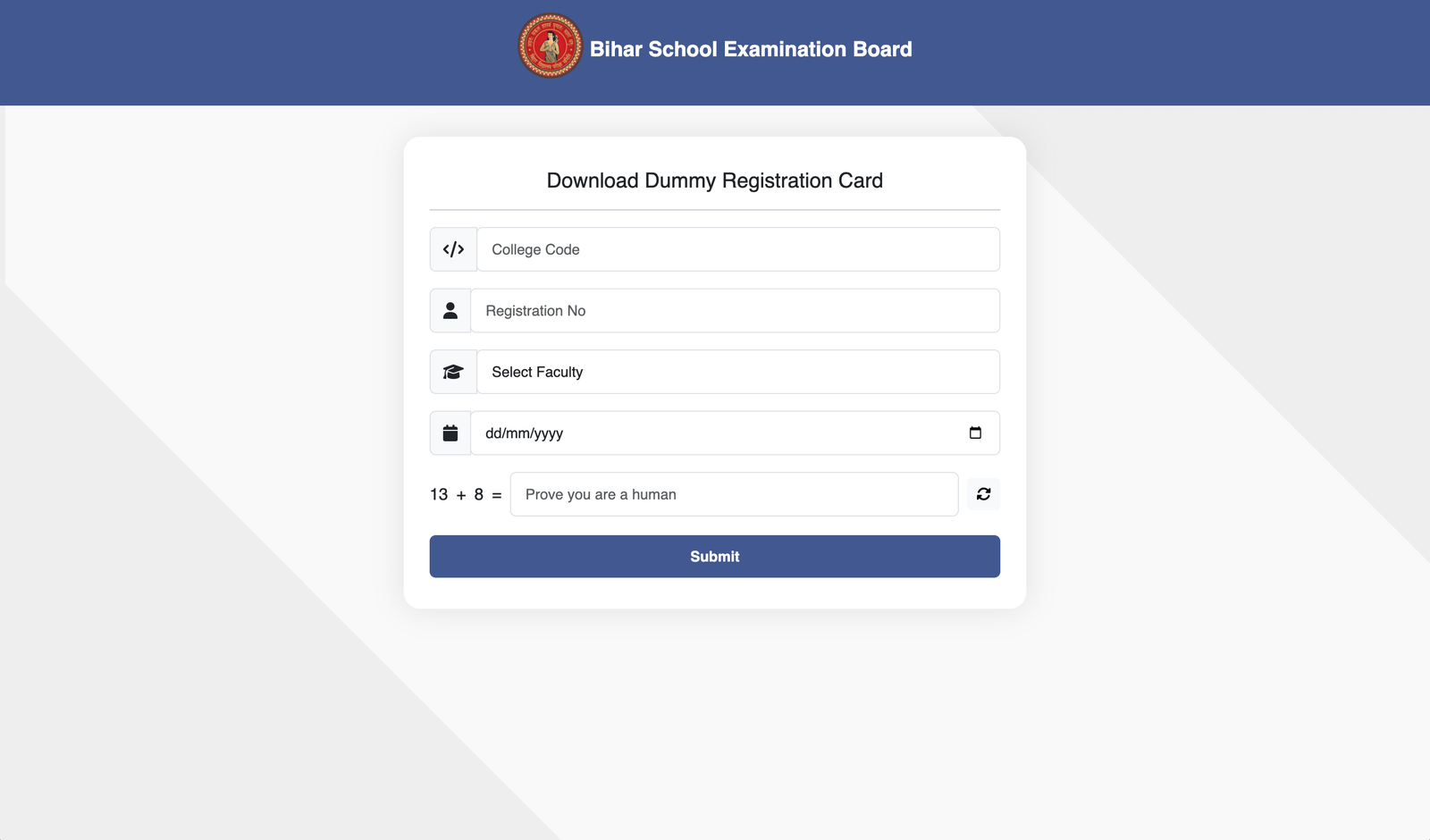 Bihar Board 12th Dummy Admit Card 2026