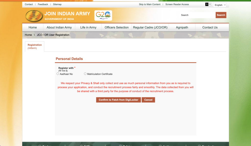Indian Army Agniveer Vacancy 2026 Online Apply Process