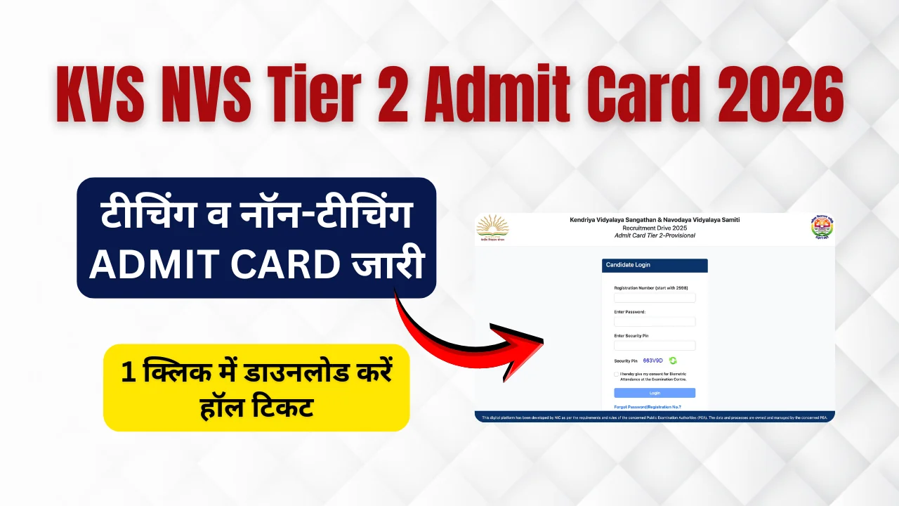 KVS NVS Tier 2 Admit Card 2026