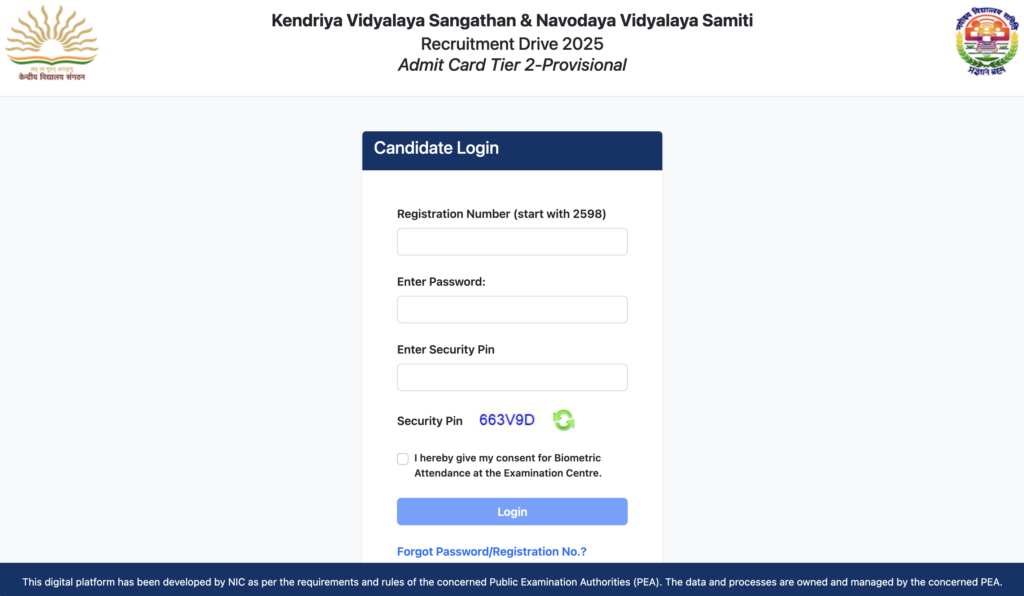 KVS NVS Tier 2 Admit Card 2026