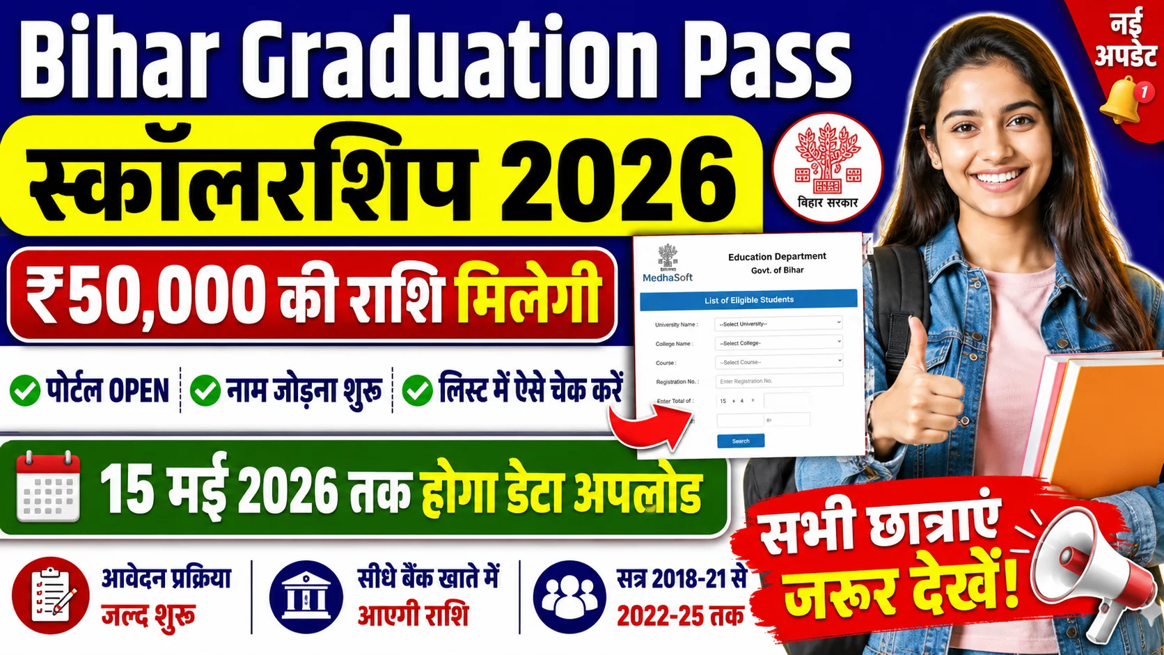 Bihar Graduation Pass Scholarship 2026