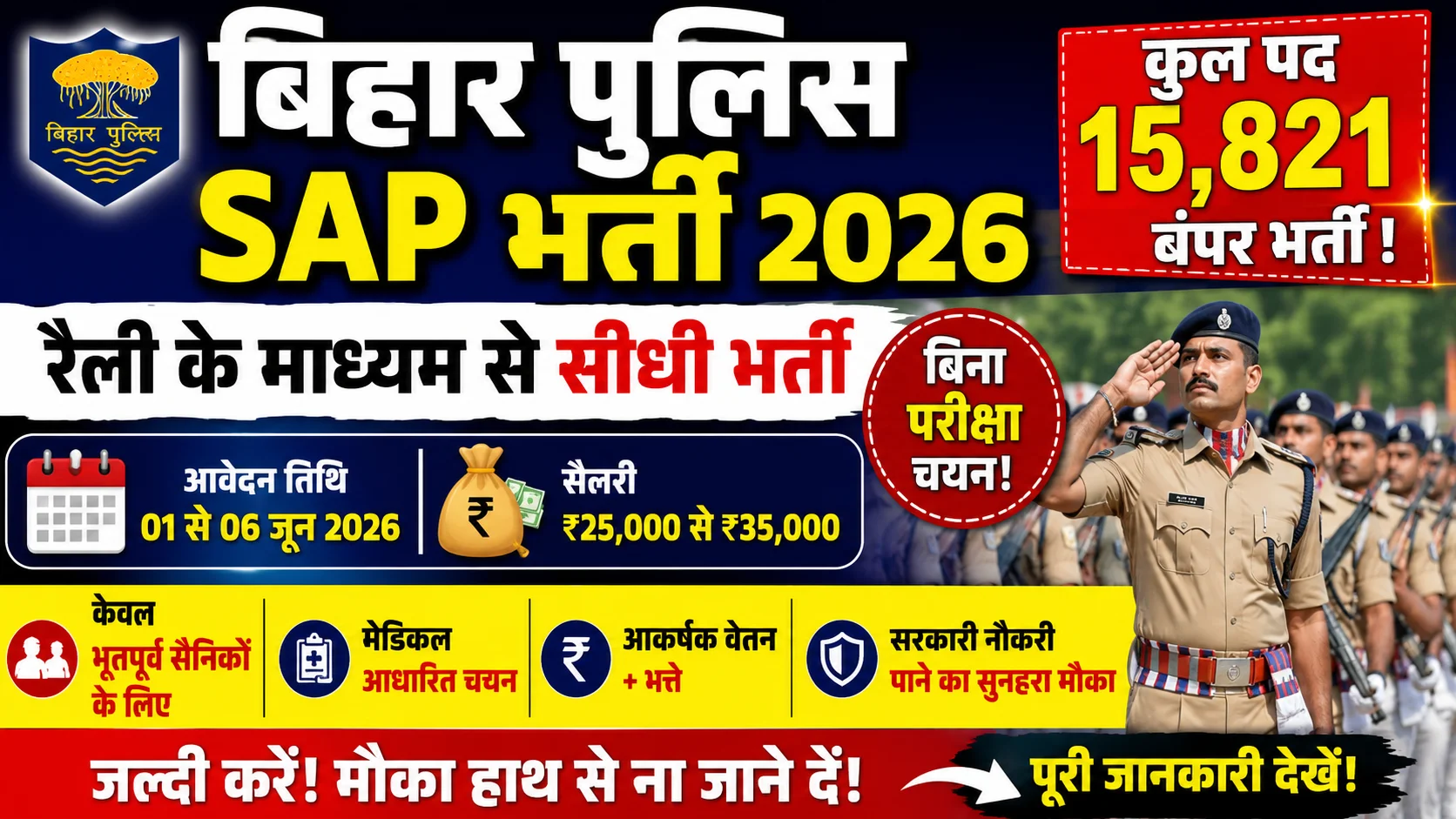 Bihar Police SAP Vacancy 2026