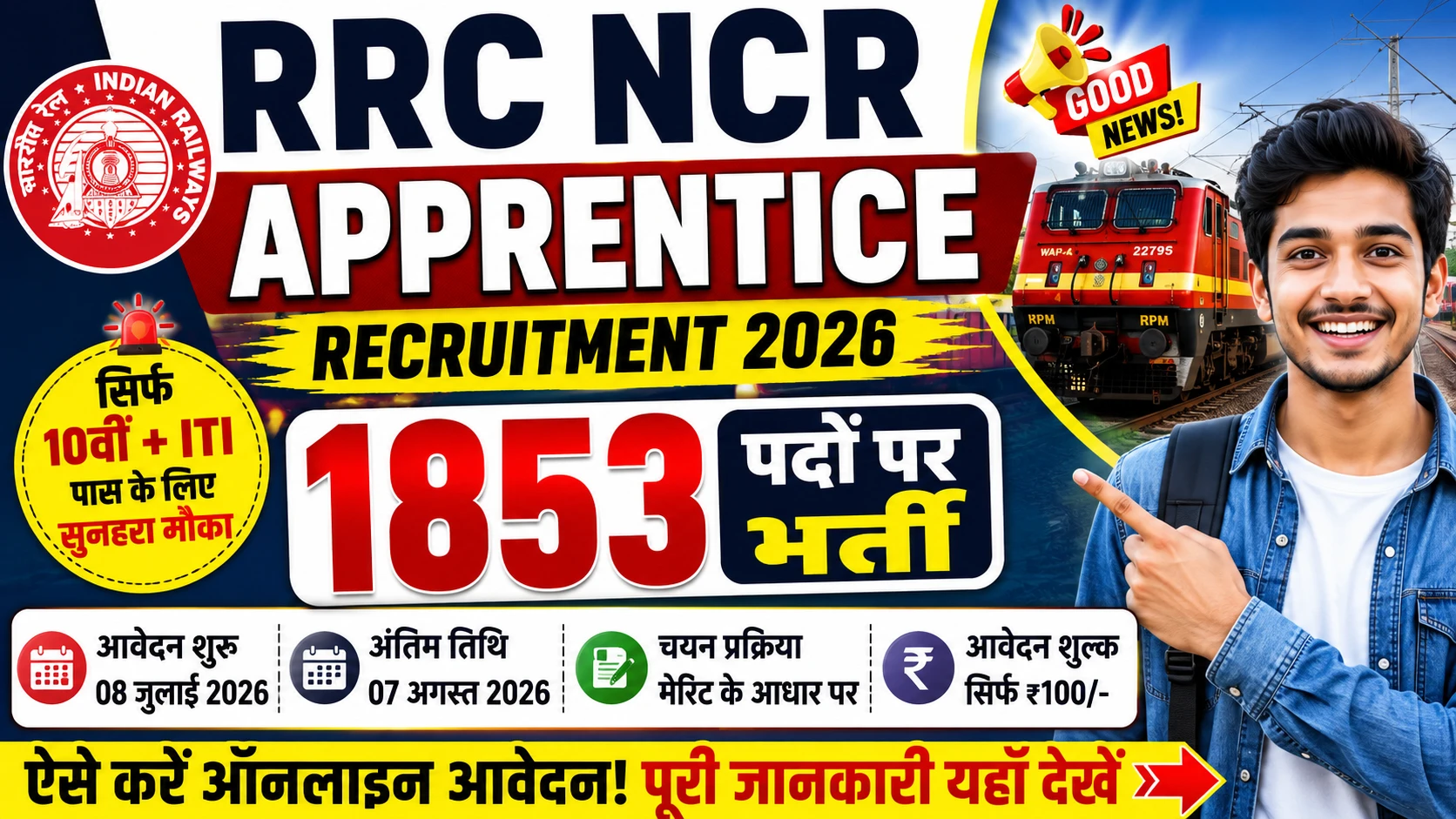 RRC NCR Apprentice Vacancy 2026