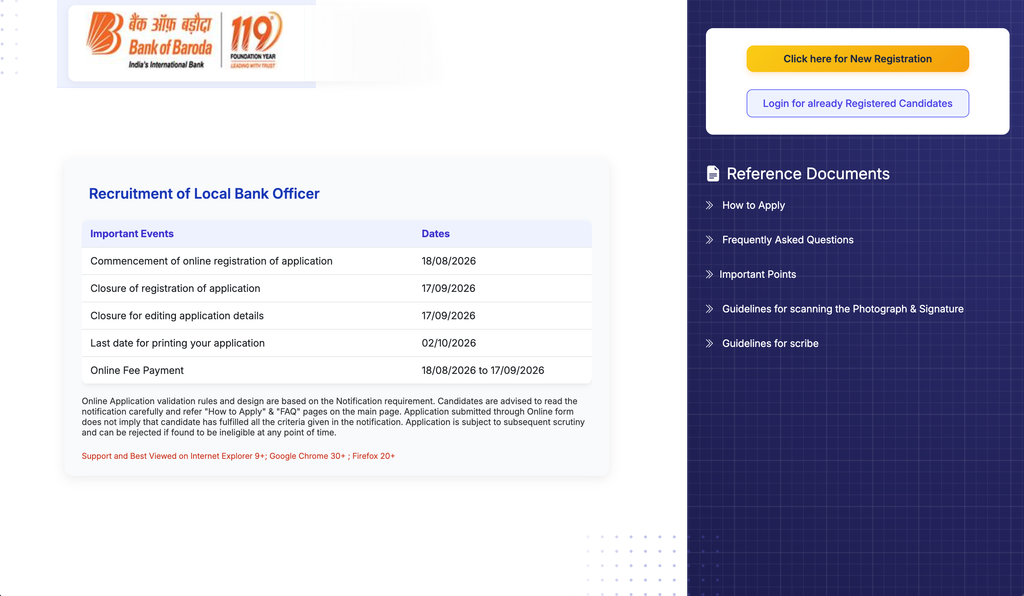 Bank Of Baroda LBO Recruitment 2026