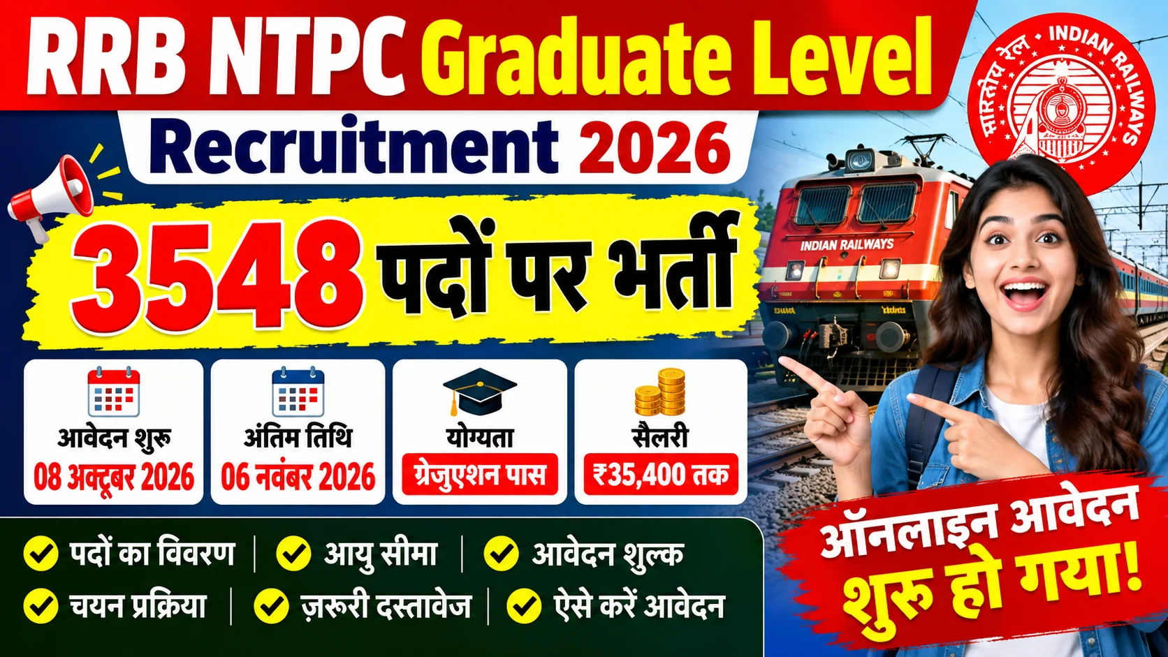 RRB NTPC Graduate Level Recruitment 2026
